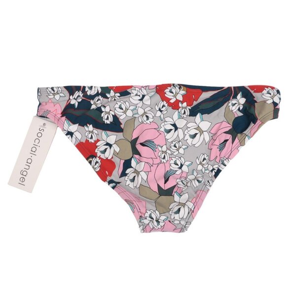 Social Angel Bikini Bottoms Floral Check Design Blue NEW - Picture 2 of 3